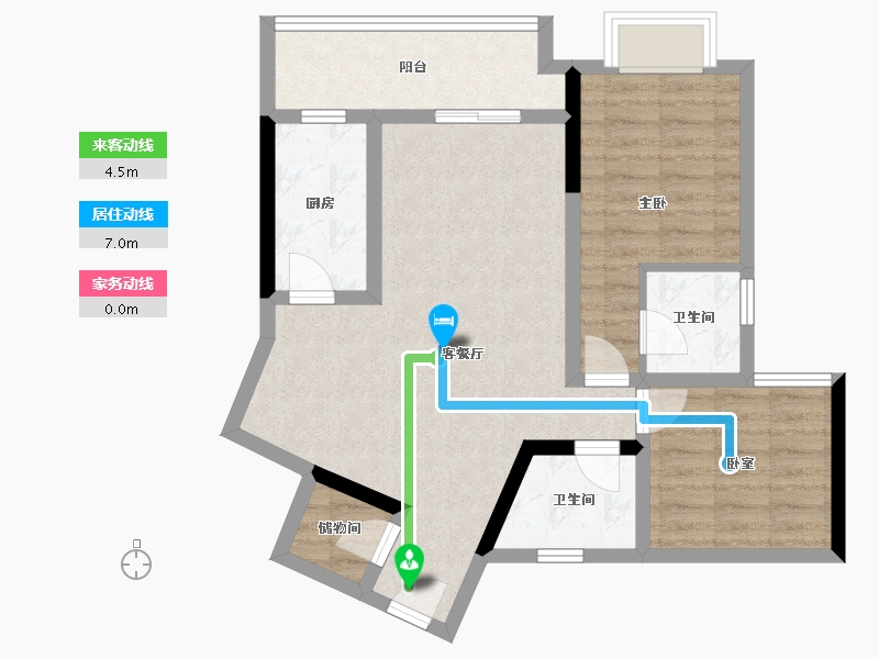 贵州省-铜仁市-优图宝润国际-71.63-户型库-动静线