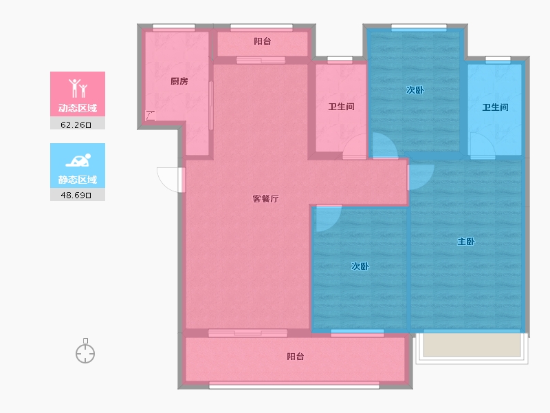 湖北省-黄冈市-长安世纪城-99.81-户型库-动静分区