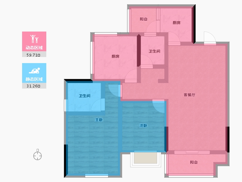 四川省-遂宁市-龙腾帝景-79.35-户型库-动静分区