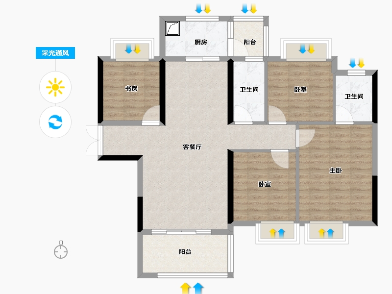 江西省-赣州市-毅德·融城-100.00-户型库-采光通风