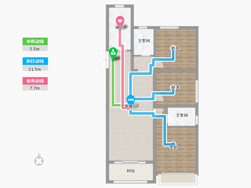 安徽省-蚌埠市-山水文园-98.45-户型库-动静线