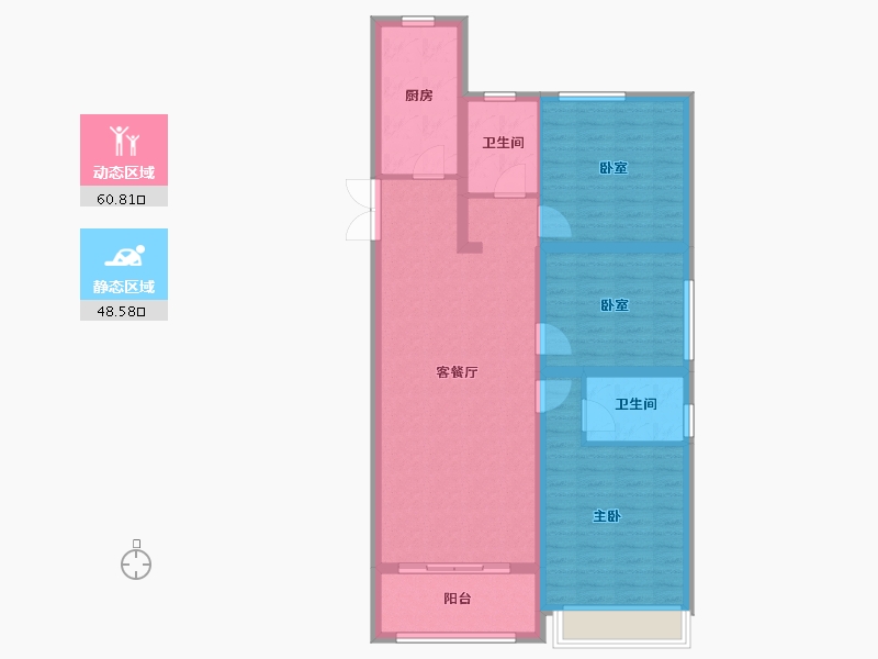 安徽省-蚌埠市-山水文园-98.45-户型库-动静分区