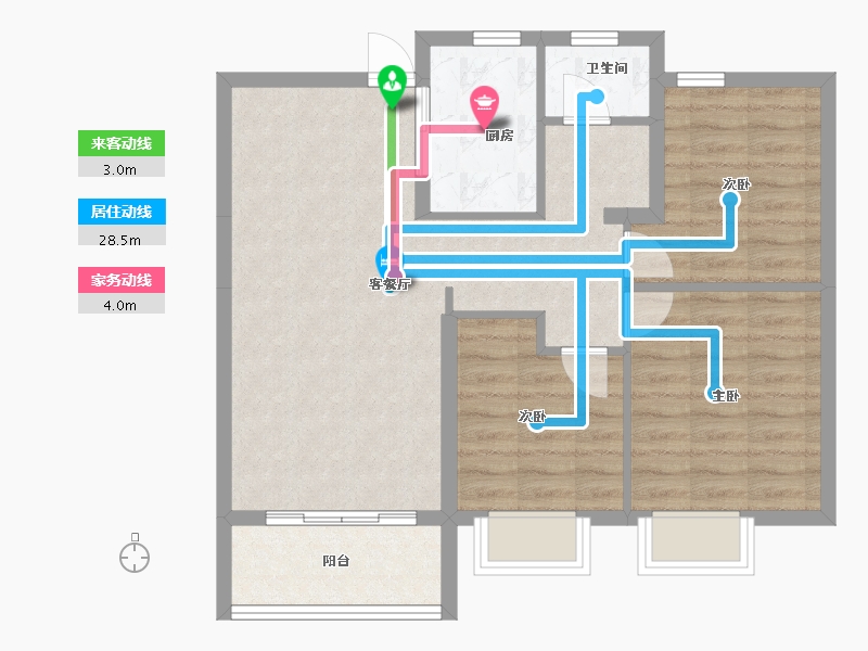 新疆维吾尔自治区-喀什地区-安家·湖景天城-76.01-户型库-动静线