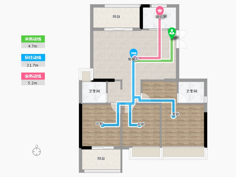 福建省-南平市-坤润金瓯湾-94.76-户型库-动静线