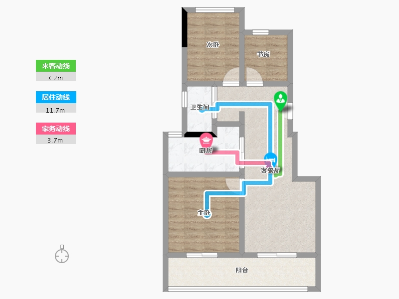 浙江省-衢州市-鹿鸣未来社区-68.90-户型库-动静线