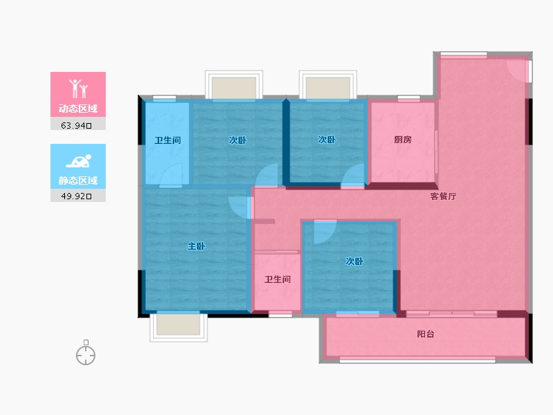 江西省-吉安市-安福碧桂园-102.32-户型库-动静分区