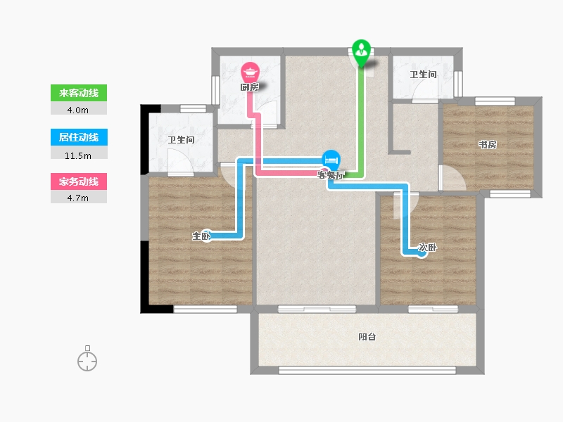 福建省-南平市-建瓯宏林世纪城-83.55-户型库-动静线