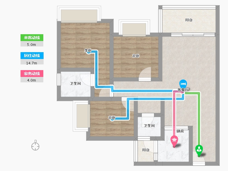 四川省-遂宁市-嘉信虹悦湾-69.05-户型库-动静线