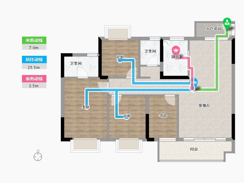 江西省-吉安市-东瑞公园学府-95.20-户型库-动静线