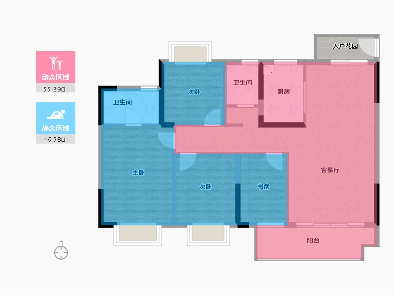 江西省-吉安市-东瑞公园学府-95.20-户型库-动静分区