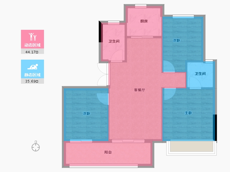 浙江省-衢州市-东旺君悦澜湾-72.55-户型库-动静分区