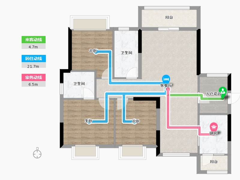 湖北省-宜昌市-宏信玫瑰城3期-93.30-户型库-动静线