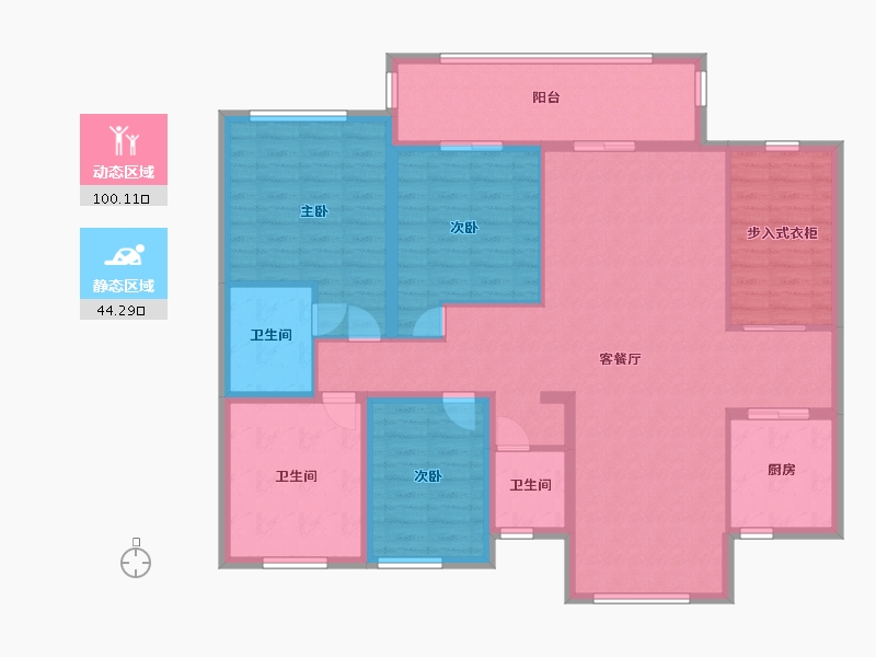 广东省-惠州市-双城峰景-130.00-户型库-动静分区