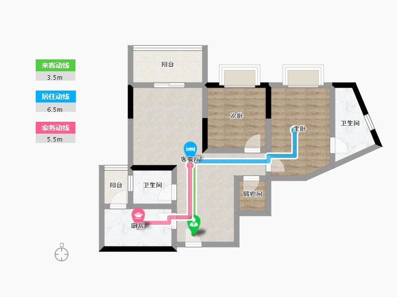 贵州省-铜仁市-优图宝润国际-69.12-户型库-动静线