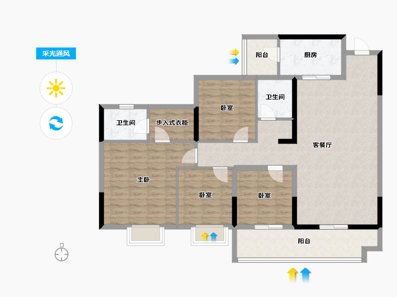 贵州省-铜仁市-松桃外滩二期-118.50-户型库-采光通风