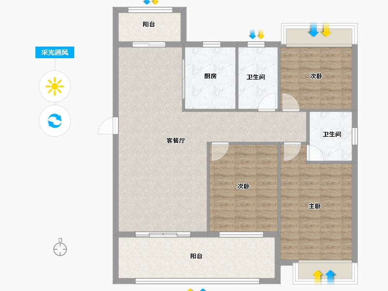 湖北省-黄冈市-福豪星庭-108.00-户型库-采光通风