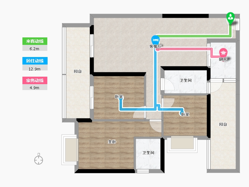 贵州省-铜仁市-优图宝润国际-92.23-户型库-动静线