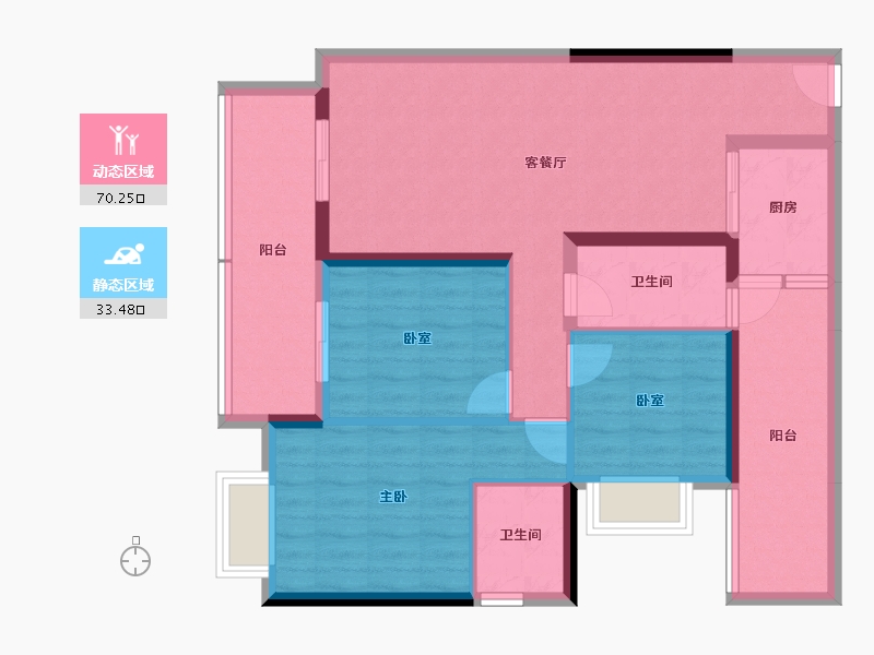 贵州省-铜仁市-优图宝润国际-92.23-户型库-动静分区