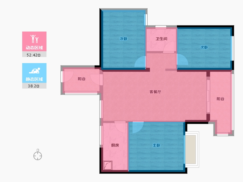 福建省-漳州市-龙江新苑-77.68-户型库-动静分区