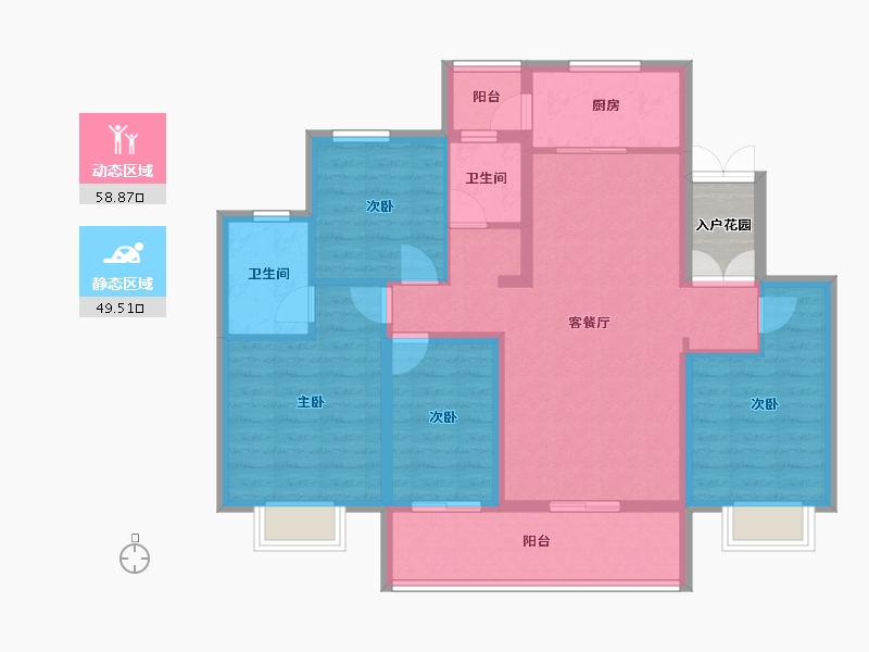 新疆维吾尔自治区-喀什地区-安家·湖景天城-99.43-户型库-动静分区