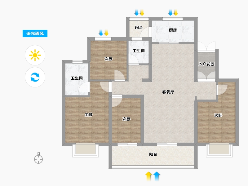 新疆维吾尔自治区-喀什地区-安家·湖景天城-99.43-户型库-采光通风