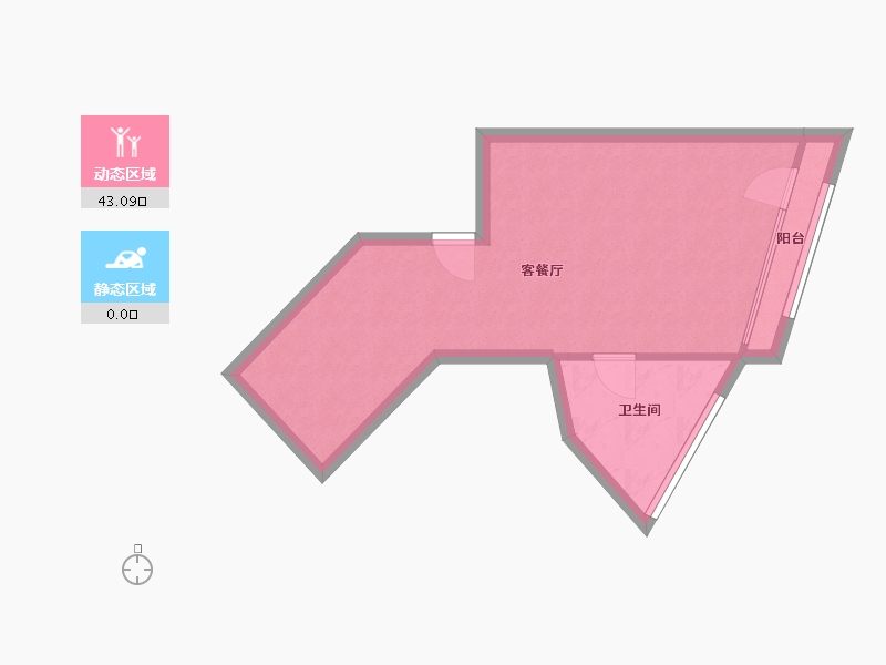 辽宁省-大连市-天兴罗斯福公寓-47.00-户型库-动静分区