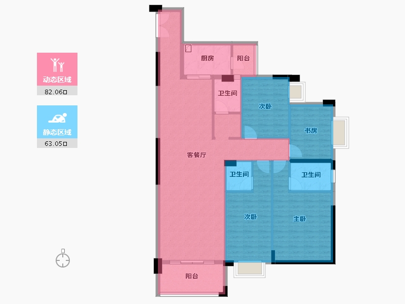 广东省-汕尾市-岁宝华府-131.62-户型库-动静分区