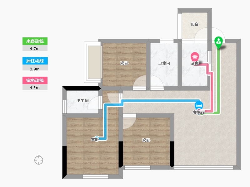 四川省-遂宁市-卓同麓溪臺-65.20-户型库-动静线