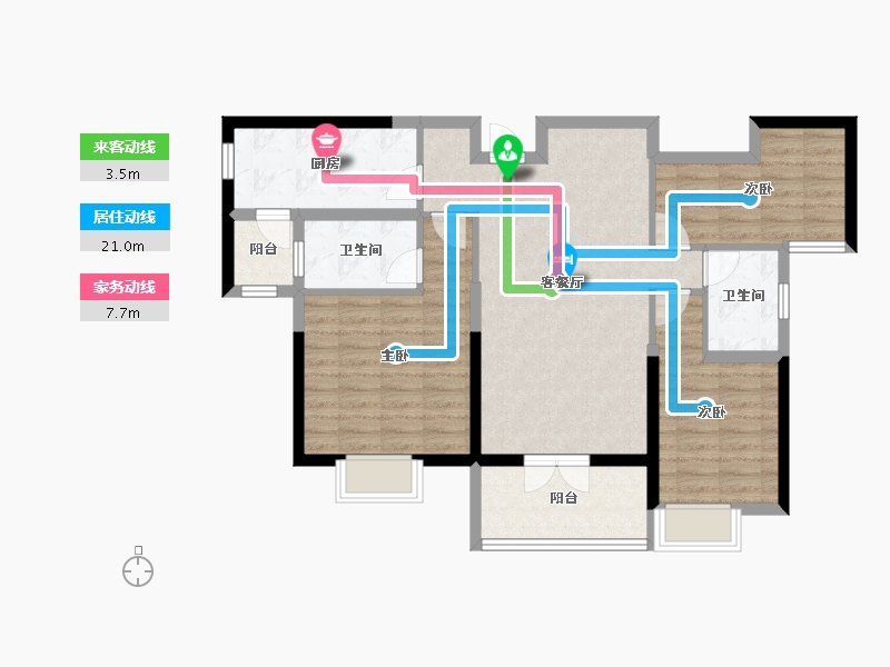 河北省-秦皇岛市-秦皇岛恒大悦府-90.69-户型库-动静线