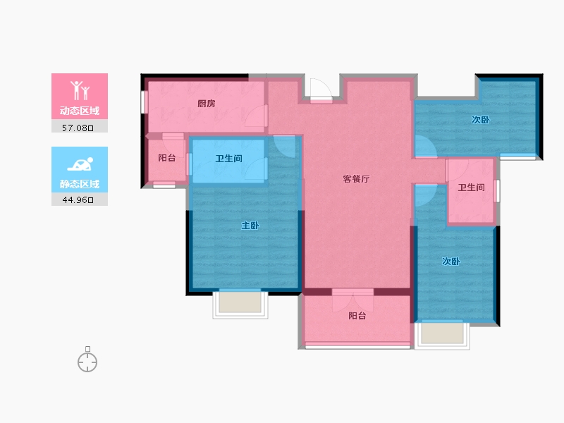 河北省-秦皇岛市-秦皇岛恒大悦府-90.69-户型库-动静分区