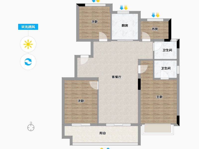 安徽省-黄山市-大家云锦-103.53-户型库-采光通风