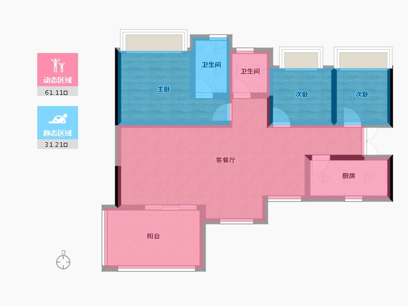 四川省-遂宁市-金宏璟悦湾-81.31-户型库-动静分区