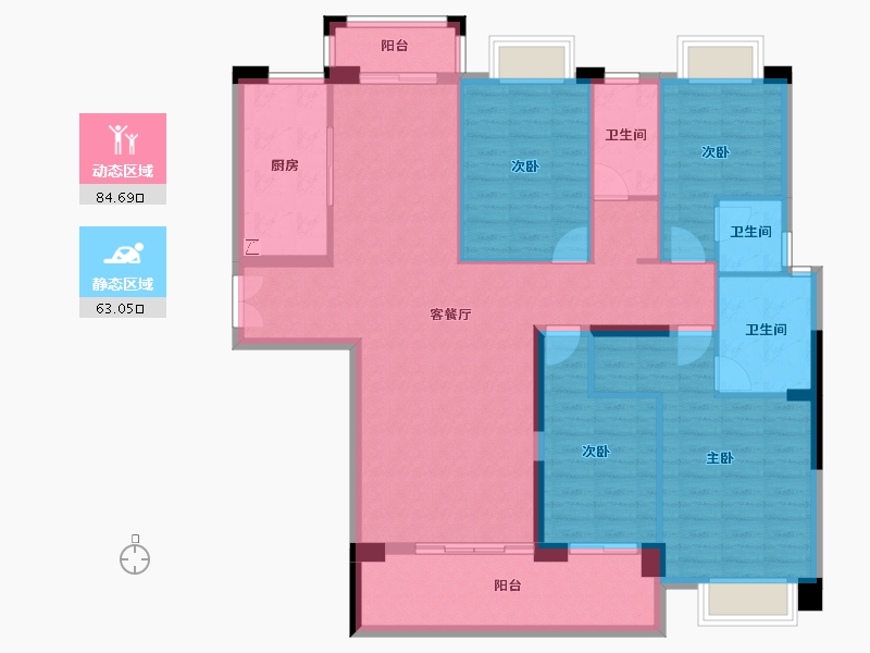 广东省-汕尾市-岁宝华府-133.67-户型库-动静分区