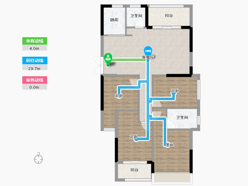 福建省-南平市-坤润金瓯湾-102.40-户型库-动静线