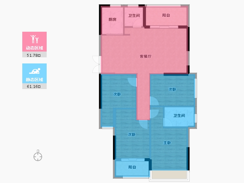 福建省-南平市-坤润金瓯湾-102.40-户型库-动静分区