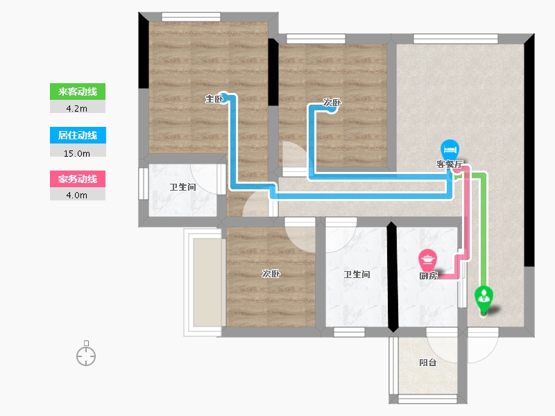 四川省-遂宁市-卓同麓溪臺-62.31-户型库-动静线