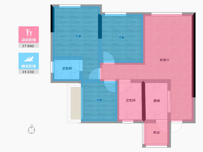 四川省-遂宁市-卓同麓溪臺-62.31-户型库-动静分区