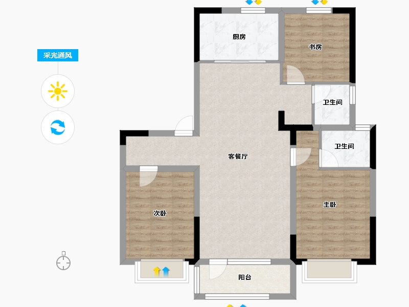 山东省-日照市-山钢·龙樾-97.60-户型库-采光通风