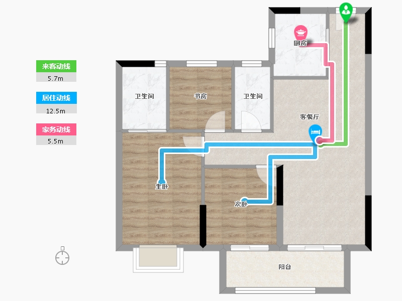 江西省-吉安市-东投金鼎城-78.62-户型库-动静线