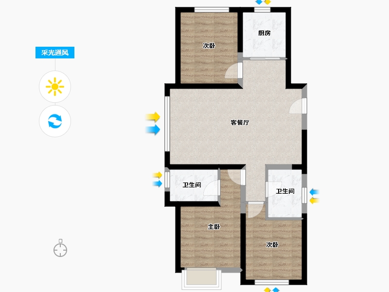 河北省-秦皇岛市-秦皇皓月城-74.28-户型库-采光通风