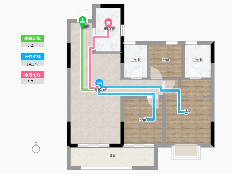 江西省-吉安市-凯旋浩城明樾台-77.35-户型库-动静线