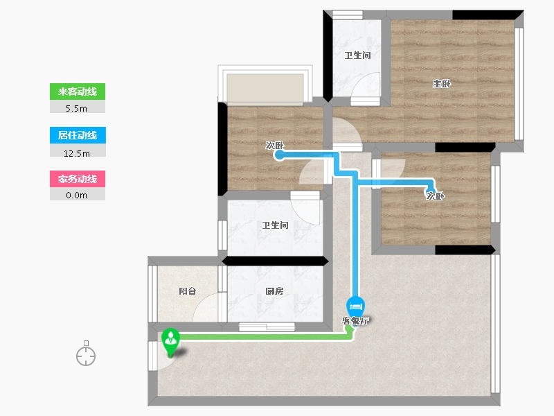 四川省-遂宁市-卓同麓溪臺-66.43-户型库-动静线