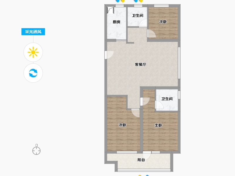 山东省-日照市-山海大象和悦万家-89.60-户型库-采光通风