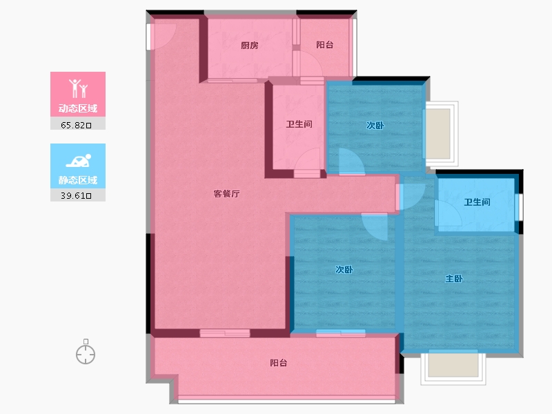 贵州省-铜仁市-优图宝润国际-93.90-户型库-动静分区