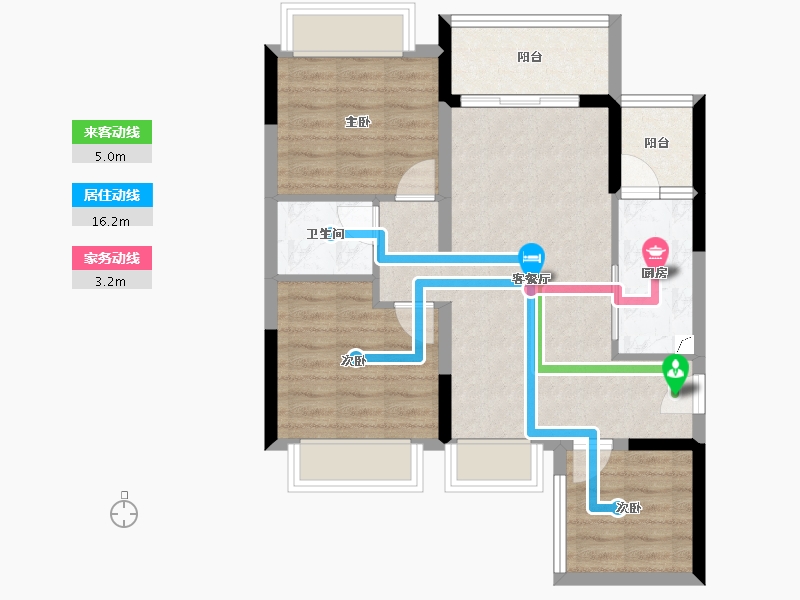 广东省-湛江市-荣基满芳庭-67.27-户型库-动静线