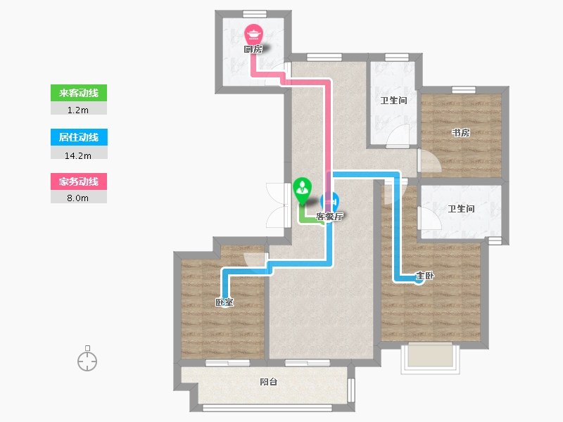 安徽省-蚌埠市-绿城·固镇玉园-85.24-户型库-动静线