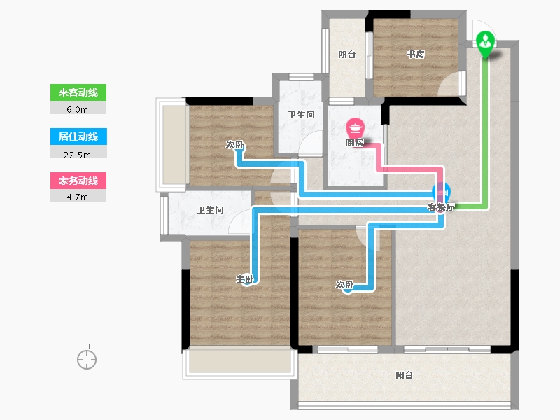 广东省-梅州市-蕉岭汇珑湾-104.13-户型库-动静线