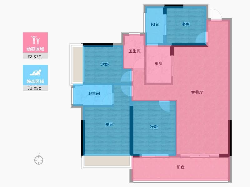 广东省-梅州市-蕉岭汇珑湾-104.13-户型库-动静分区