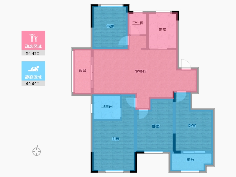 安徽省-蚌埠市-德惠·尚书府-110.40-户型库-动静分区