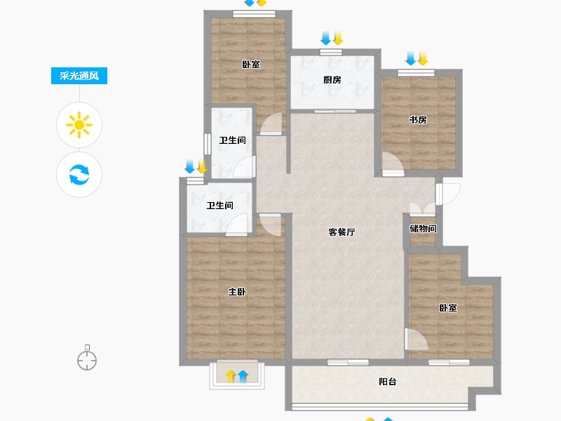 山东省-威海市-​荣成中骏世界城-108.00-户型库-采光通风